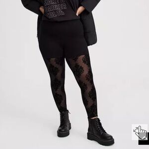 NWT Torrid Black Floral Lace Leggings
